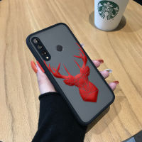 เคสใส่โทรศัพท์สำหรับ Huawei P40 P40ไลท์ไลท์การ์ตูนกวางแดงขอบเคสนิ่มใส่โทรศัพท์มีน้ำค้างแข็งโปร่งใสเคสแข็งกันกระแทกคลุมทั้งหมดปกป้องกล้อง