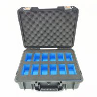 Black hard plastic storage tooling watch travel case with EVA Foam Insert Storage Case waterproof foam tool case with handle