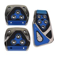 3X Universal Non Slip Pedals Accelerator Brake Clutch Footrests Cover Set for Manual Transmission Car  Blue Pedal Accessories