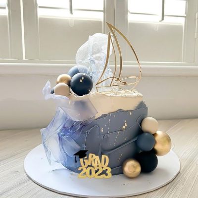 【CW】₪﹍✖  Ins Originality Graduation Toppers Sailboat Accessories Decorations 2023 Baby Shower
