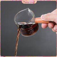 Yumi แก้วช็อต Espresso Shot ด้ามจับไม้ ขนาด 70 ml  และ 75 mlสินค้าพร้อมส่ง Measuring cup สปอตสินค้า