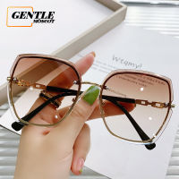 (GENTLE MOSCOT) New Fashion Frameless Sunglasses Big Frame Gradient Beach Shades for Women