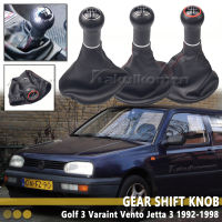 หนัง5ความเร็วเกียร์ธรรมดา MT เกียร์ Shift Knob Gaiter Handle สำหรับ Volkswagen VW Golf 3 Varaint Vento Jetta 3 1992-1998