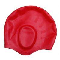 Easy Clean Adult Silicone Ear Protection Soft Ripple Pattern Large Size Reusable Waterproof Stretch Swimming Cap Swim Caps