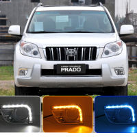 Prado 150 Led กลางวันวิ่งเปิดไฟ Drl ไฟตัดหมอกสำหรับ Toyota Land Cruiser FJ150 2010 2011 2012 2013อุปกรณ์เสริม