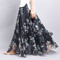 【CC】✜  Loose Skirt women Floral Printed Floor-Length Beach Sundress