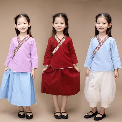 【Candy style】 Chinese new year Traditional Kids Girl เสื้อผ้าเด็กแบบดั้งเดิมของจีน  Cheongsam top t-shirt