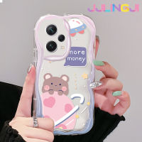 Jlingji เคสสำหรับ Xiaomi Redmi Note 12 Pro Plus Note 12 Pro Speed 5G Poco X5 Pro 5G เคสการ์ตูนหมีเงินลายหมีเนื้อครีมกันกระแทกแบบใสนิ่มเคสมือถือโปร่งใสลายกล้องถ่ายรูปที่สร้างสรรค์เคสซิลิกาเจลฝาครอบป้องกัน