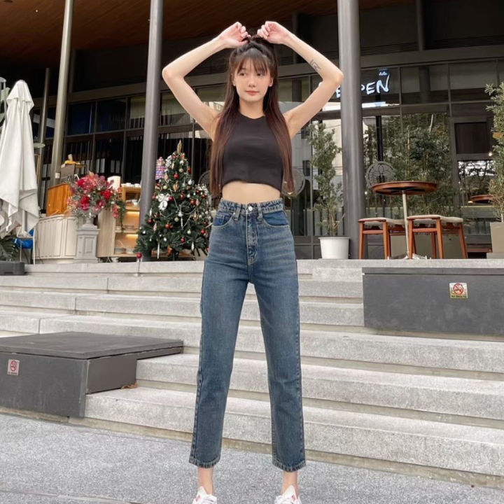 พร้อมส่ง-oops-jeans-กางเกงยีนส์-ผญ-กางเกงขายาว-ผญ-กางเกงยีนส์ขาเต่อ-ผ้ายีนส์แท้-ทรงบอย-สียีนส์-ยาว-38-39-นิ้ว-จัดส่งเร็ว-1-2-วัน-คุณภาพเกินราคา