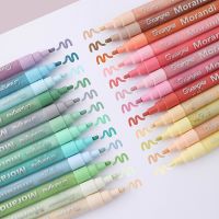 24 Morandi Colors Marker Pens Acrylic Felt Pen Manga Sketching Markers DIY Graffiti Art School Supplies Signature Pen StationeryHighlighters  Markers