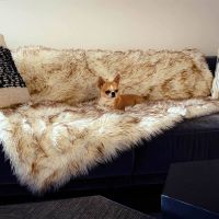 Fox Hair Waterproof Plush Blanket Pet Supplies Dog Kennel Sofa Mat Dogs Pets Beds Furniture Travel Throw Accessories Cover Cat