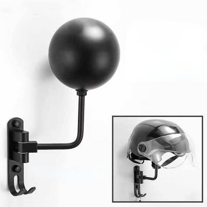 180 Rotation Motorcycle Helmet Rack Wall Mount Stain Steel Helmet