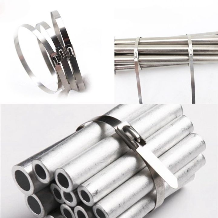 10-25pcs-304-stainless-steel-metal-cable-zip-ties-strap-locking-exhaust-pipe-header