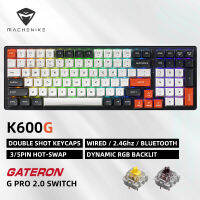 Machenike K600 คีย์บอร์ดแบบแมคคานิคอลคีย์บอร์ดไร้สาย Bluetooth แบบ Hot-swappable Gateron Switch เค้าโครงปุ่ม 100 ปุ่ม RGB Backlight คีย์บอร์ดเล่นเกม