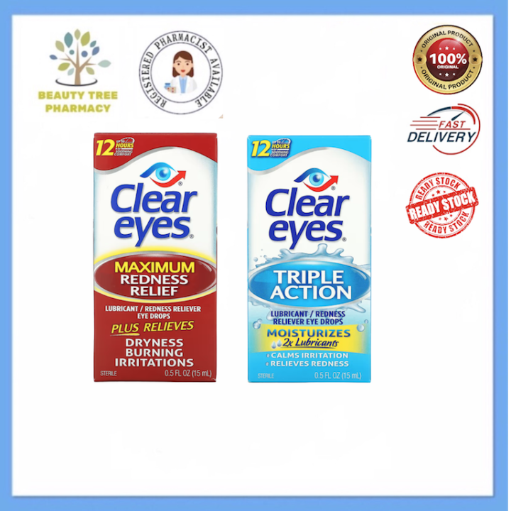 Clear Eyes Maximum Redness Relief / Triple Action Lubricant/Redness