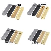 【CW】 2Pcs Oval Rectangle Aluminum Face Mount Grooved Pull Glass Door Closet Stick Iron Matte Brushed Gold