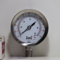 (UIM-Shop)  เกจวัดความดัน Pressure Gauge SS316 หน้าปัด 4" , 1/2" NPT , 0-60 psi/bar , Model PFP40TSA2NP60B