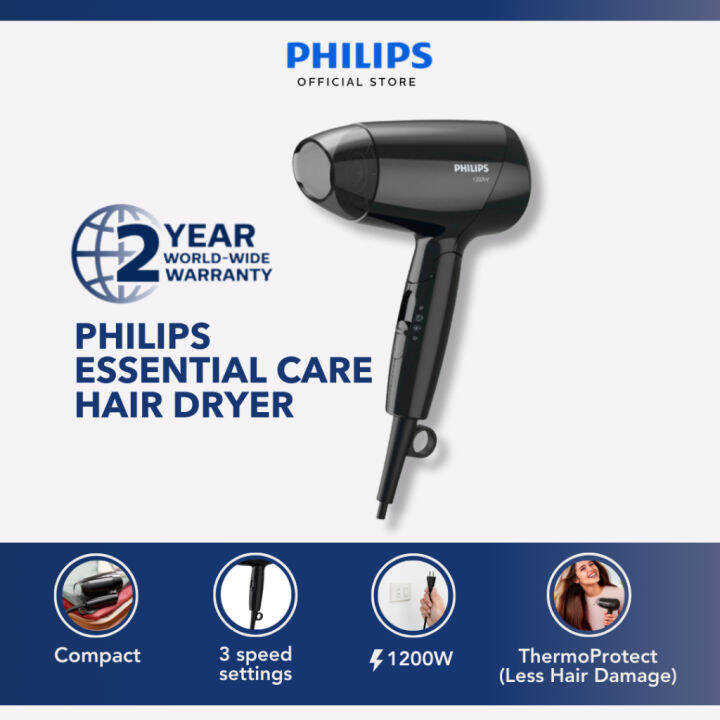 Philips EssentialCare Hair Dryer with ThermoProtect Technology(Foldable