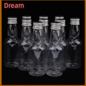 10Pcs 50ml Mini Clear PET Refillable Small Wine Bottles For Party