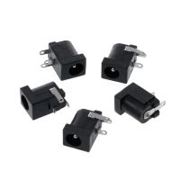 5 Pcs DC 005 Black DC Power Jack Socket Connector 5.5x2.1mm Barrel Type PCB Mount