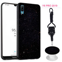 มาใหม่ล่าสุดสำหรับ Huawei Y6 Pro 2019โทรศัพท์เคสสำหรับหัวเหว่ยซิลิคอนนุ่มกรณีที่มีรูปแบบเดียวกันถุงลมนิรภัยขาตั้งโทรศัพท์และเชือก