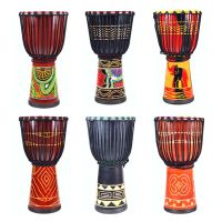 Djembe กลองแอฟริกัน4-8นิ้วไม้มะฮอกกานีผิวแพะเครื่องดนตรีโบราณเสียงที่ดีสำหรับ GU29เด็ก