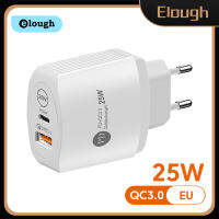 Elough PD 25W ที่ชาร์จ QC30 USB Type-C ที่ชาร์จแบตเตอรี่โทรศัพท์ชาร์จเร็วชนิด C อะแดปเตอร์3.0สำหรับ iPhone โทรศัพท์