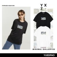 Yuedpao X Minmal Gallery03 ยอดขาย No.1 รับประกันไม่ย้วย 2 ปี เสื้อยืดเปล่า เสื้อยืด Oversized แขนสั้น Black White