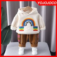 Baby clothes 0-5Y autumn winter velvet thickened warm suit boys and girls cartoon letters hooded sweater pants baby 2-piece set