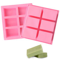 6-Cavity Rectangle Soap Mold Silicone Mould 6-Cavity Rectangle Soap Mold Silicone Mould Tray For Homemade Craft DIY Tools Rectangular Soap silicone Cake mold Handmade cold soap mold For Soap new