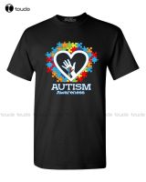 New Autism Awareness Heart Hand Puzzle T-Shirt Autism Mom Dad Wear Blue Shirts Mens Dress Shirts Cotton Tee Xs-5Xl Unisex Tshirt