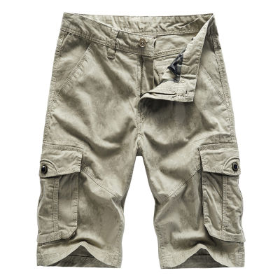 Cargo Shorts Men Cotton Summer Mens Casual Shorts Male Army Green Men Sweatpants Zipper Fly Straight Knee Length Man Shorts