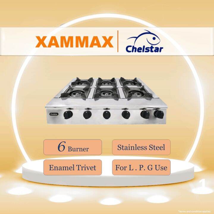 Chelstar CGC 611 Stainless Steel Gas Stove / Low Pressure Stove / 6