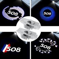 2Pcs LED Car Door Welcome Courtesy Projector Ghost Shadow Lights for Peugeot 508 2010 2011 2012 2013 2014 2015 2016 Accessories