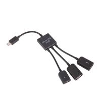 Terbaru 3 In 1 Micro USB Tipe C HUB Pria Ke Wanita Ganda USB 2.0 Host OTG Adaptor Kabel untuk Smartphone Komputer Tablet 3 Port