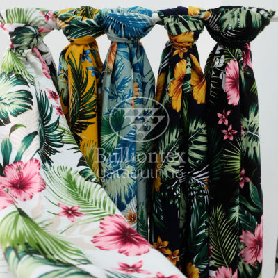 ผ้าเรย่อน ฟลอรัล Rayon Floral ผ้าเรย่อน100% ผิวสัมผัสนุ่มลื่น พลิ้วไหว ระบายอากาศดี ใส่สบาย ขนาด 1 หลา พร้อมส่ง