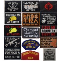 【YF】☄◕❃  LIBERWOOD Biker Saying Slogan Words Embroidered Patches Fastener Appliques Emblem Badge for