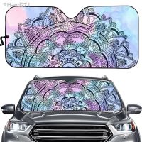 Mandala Boho Floral Print Car Windshield Sunshades Reflector Screen Anti-UV Car Sun Visor Front Windshield Car Accessories