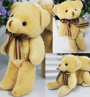 Cute Soft Plush Stuffed Mini Brown Ribbon Teddy Bear Toys Doll for Bouquet