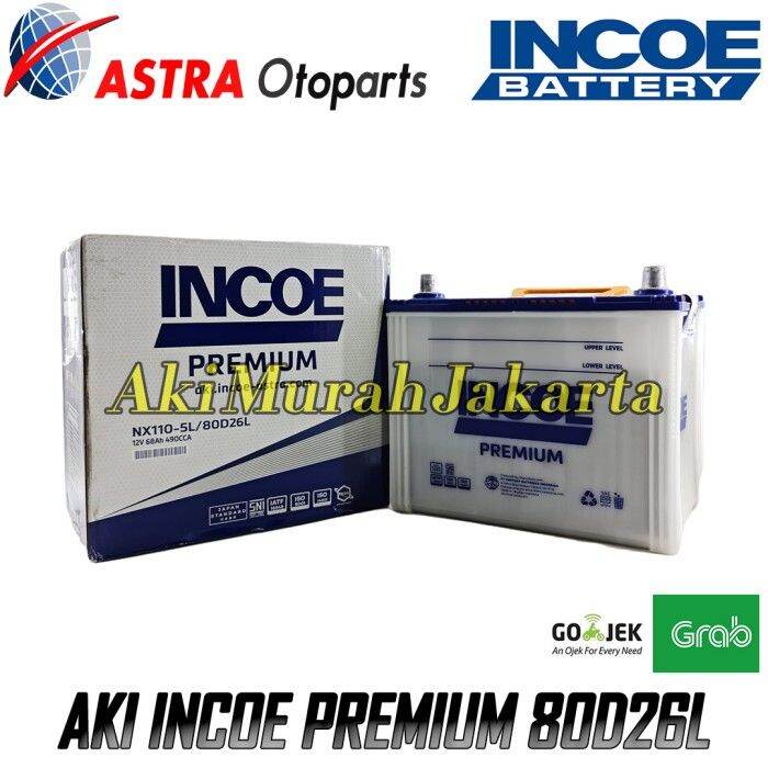 Aki Mobil Mitsubishi Triton INCOE PREMIUM 80D26L Aki Basah 12V / 70Ah