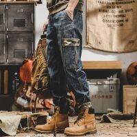 【CC】◎❀✵  New Big Male Fashion Denim Wear Korean Hip-hop Baggy Jeans Men Overalls Trousers