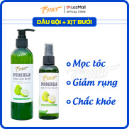 Bộ đôi dầu gội xịt tinh dầu bưởi kích mọc tóc pomelo dưỡng tóc kích mọc