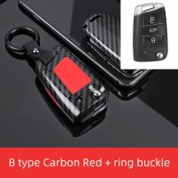 Carbon Fiber ABS Car Key Case For VW Volkswagen Polo Golf 4 5 6 7 T5 Passat B6 B5 Skoda Octavia A5 A7 Seat Leon Ibiza Ateca