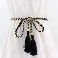 Ladies Fringed Thin Waist Chain Skirt Decor Waist Strap Rope Knotted Mixed Color Braided Female Waist Belt Wholesale Drop Ship Belts