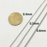 5 Yards 316L Stainless Steel Never Fade Twisted Cable Rolo Link Bulk Chain Fit DIY Bracelet Anklet Necklace Jewelry Accessories