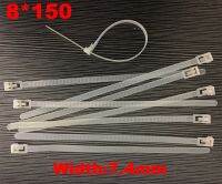 100pcs 8x150 8*150mm (7.4mm Width) White Nylon66 Network Electric Wire String Zip Fastener Plastic Relesable Reusable Cable Tie Cable Management