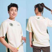 YONEX Yonex เสื้อชุดกีฬาแบดมินตันเกาหลีแขนสั้นสำหรับทั้งหญิงและชายสไตล์เดียวกันแห้งเร็วและดูดซับเหงื่อ2023ใหม่ฤดูใบไม้ผลิและฤดูร้อน