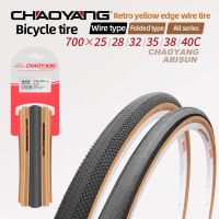 CHAOYANG ยางยางล้อจักรยานสำหรับ H5224/H457จักรยานยางล้อ700x2 5/28/40C ยางจักรยานถนนกันการเจาะ30TPI 60TPI เส้นขอบสีเหลืองยางอะไหล่จักรยาน