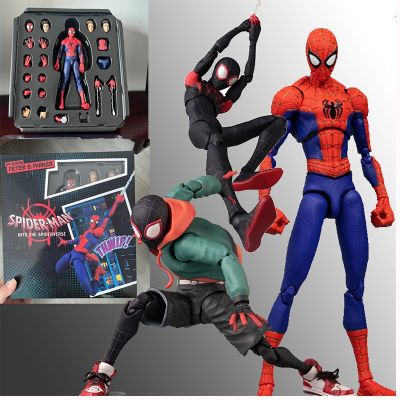 In Stock Spider-Man Into The Spider-Verse Miles Morales Peni Parker Anime Figure Spiderman Sv Action Figrue Toys Collection Gift