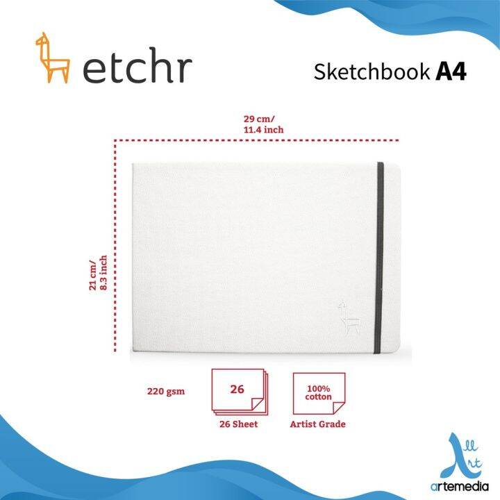 Kertas Cat Air Etchr Sketchbook A4 Watercolor Sketchbook Hard Cover Lazada Indonesia